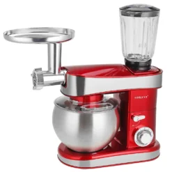 SOKANY 3in1 Küchenmaschine 1200W Edelstahlschüssel Teigmaschin 1.5L Saftpresse 6-stufige Gescheindigkeit Mixer Standmixer Knetmaschine Fleischwolf Wurstmaschine - Rot 23 SOKANY 3in1 Küchenmaschine 1200W Edelstahlschüssel Teigmaschin 1.5L Saftpresse 6-stufige Gescheindigkeit Mixer Standmixer Knetmaschine Fleischwolf Wurstmaschine - Rot -Küchen Profi bf5cbb02dcf5512ddf8f01d3231d1404