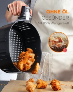 Tomons Heißluftfritteuse XXL 5,5 L Elektrofritteuse, 1800W, Airfryer Ohne Fett Und Öl, Friteuse Heißluft Mit 8 Voreinstellungen, Alarmtimer, Digitales Touch-Display, Frittierkorb Und Rezeptheft -Küchen Profi bf76e24af9e5ff34a5e82b987d2d66b4