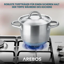 AREBOS Gaskochfeld 5 Flammen, Edelstahl, Inkl. Topfträger & Zündsicherung, Autark, Geeignet Für Erdgas Oder Propangas, Gasherd -Küchen Profi c03422f4311464f3ca51364649eed46b
