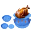 2er/set Silikon Heißluftfritteuse Korb, Backform + Isolations Pad, Küchenzubehör, Blau