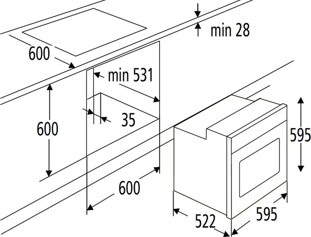 PKM KH-F7-2S Einbauofen 60cm Backofen 8 Funktionen Umluft Heißluft 5 PKM KH-F7-2S Einbauofen 60cm Backofen 8 Funktionen Umluft Heißluft – Bild 3