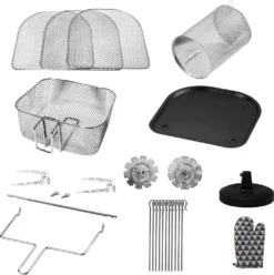 Jago® XXXL 8in1 Heißluftfritteuse 12L + 10 Zubehör - 1800W, LED Display Mit Touch Screen, 8 Programme / Timer, Ohne ÖL - Airfryer, Heißluft, Fritteuse, Heißluftofen, Backofen, Dehydrator, Grill -Küchen Profi c1f46df394d1a5b73358a4dd86385013