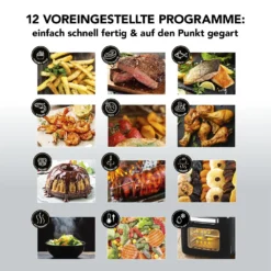 MAXXMEE Heißluft-Fritteuse Digital - 12 L Fassungsvermögen - Schwarz Heißluft Fritteuse Friteuse Fritöse Airfryer 12L XXL Backofen Drehgrill Digital 18 MAXXMEE Heißluft-Fritteuse Digital - 12 L Fassungsvermögen - Schwarz Heißluft Fritteuse Friteuse Fritöse Airfryer 12L XXL Backofen Drehgrill Digital -Küchen Profi c229ecfbb7dd53f0eed12475adbff703