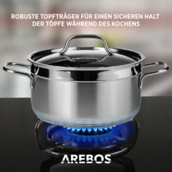 AREBOS Gaskochfeld 2 Flammen, Glaskeramik, Inkl. Topfträger & Zündsicherung, Autark, Geeignet Für Erdgas Oder Propangas, Gasherd -Küchen Profi c262a17c88c7247821fdecbc87dd7197 1