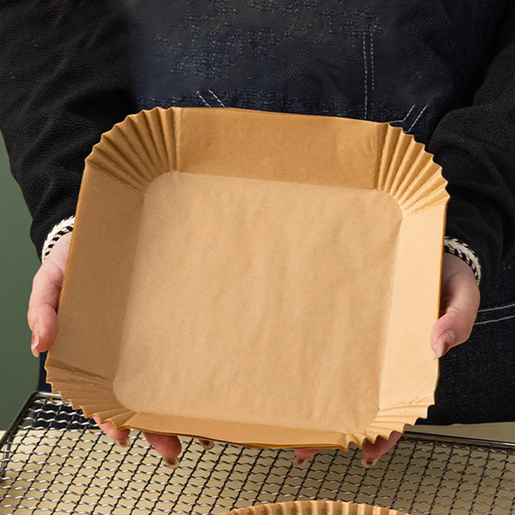 50 Stück Luftfritteuse Einweg Papiermatte Backölbeständiges Und ölabsorbierendes Papier Für Grillofen, 16.5*16.5*4.5cm 5 50 Stück Luftfritteuse Einweg Papiermatte Backölbeständiges Und ölabsorbierendes Papier Für Grillofen, 16.5*16.5*4.5cm – Bild 3