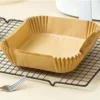 100 Stück Heißluftfritteuse Ausgekleidet Mit Fritteusenunterlage Papier Einweg-Backpapier Dampfgarer Papierunterlage Braun -Küchen Profi c401c02810f9f007703ddb668b55c250