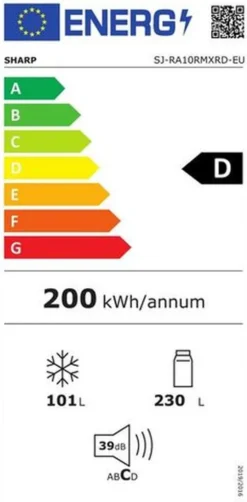 Sharp - SJ-RA10RMXRD-EU - Kühl-Gefrierkombination - Retro Desing - Rot - NoFrost -Küchen Profi c4ba96107b6af2a2921243432b09b5b9