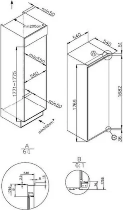 Hoover Candy - CFBO3550E/N - Einbau-Kühlschrank Mit Gefrierfach - Schlepptür-Technik -Küchen Profi c5999a3b33ccfaf6517f20a97db854cd