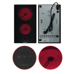 AREBOS Glaskeramikkochfeld, 3000 W, 2 Kochfelder, 30cm, Autark, Mit Sensor Touch -Küchen Profi c599b16086a0e8c230e35a4720191dcc