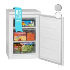 Bomann® Gefrierschrank, 85 Liter Nutzinhalt, Gefrierschrank Klein Mit 3 Gefrierschubladen U. Eiswürfelschale, Mini Fridge Mit Stufenloser Temperaturreglung, Türanschlag Wechselbar - GS 2186.1, Weiß