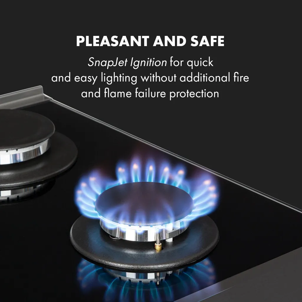 Klarstein Alchemist 5 Zonen Gaskochfeld , 5-flammig , Autark , 68 Cm , Einbau , Aluminium-Brenner , Stark-Brenner , Erdgas/Butangas , Edelstahl , Automatische Abschaltung , Topfträger Aus Gusseisen , Glaskeramik , Inkl. Schlauch Und Druckminderer , Schwarz 7 Klarstein Alchemist 5 Zonen Gaskochfeld , 5-flammig , Autark , 68 Cm , Einbau , Aluminium-Brenner , Stark-Brenner , Erdgas/Butangas , Edelstahl , Automatische Abschaltung , Topfträger Aus Gusseisen , Glaskeramik , Inkl. Schlauch Und Druckminderer , Schwarz – Bild 5