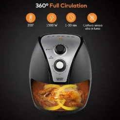 Cuisinier DeLuxe Heißluft-Fritteuse - 3,2 Liter 1300-1500 Watt -Küchen Profi cb84d99f083e31ca582fd70a3b70f576