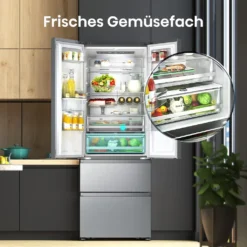 Hisense RF632N4WIE French Door Kühl-Gefrierkombination/ NoFrostPlus/ Inverter-Kompressor/ Wasserspender/ CrispZone/ 200 Cm/ Kühlteil 336 L/ Gefrierteil 149 L/ 38 DB/ 295 KWh/ Jahr/ Inox-Look -Küchen Profi cb9271577a98f5dce017035d6f02930f