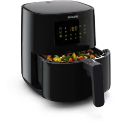 Philips Airfryer Essential, Heißluftfriteuse, App-Steuerung, 0.8 Kg, Touchscreen, Schwarz (HD9255/90) -Küchen Profi cb9ab16a9b6610f2ae09f95a1f74f101
