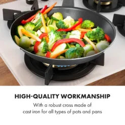 Klarstein Goldflame 4 Gaskochfeld , 4-flammig , Autark , 60 Cm , Einbau , Messing-Brenner , Erdgas/Propangas , Sicherheitsventile , Automatische Abschaltung , Topfträger Aus Gusseisen , Inkl. Schlauch Und Druckminderer , Glaskeramik Ø 8 Mm , Weiß -Küchen Profi cba70d4ea64d285f1b31c1a361f56d65