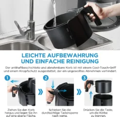 Midea Heißluftfritteuse 3,5L Heißluft Fritteuse Mit 8 Verschiedene Programmen, Digital Touchscreen, Temperaturkontrolle, 1500W Heissluftfritteuse Air Fryer -Küchen Profi cc2bf3fb3ebb3b49001a813e6be6213f