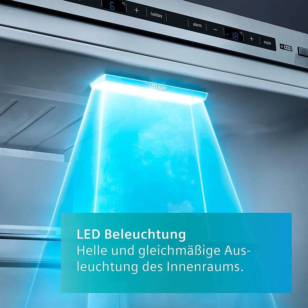 Siemens KG39NXICF IQ300 Kühl-Gefrier-Kombination, 203 X 60 Cm, 260 L Kühlen + 103 L Gefrieren, HyperFresh Längere Frische, NoFrost Nie Wieder Abtauen, AntiFingerprint Schutz Vor Fingerabdrücken 8 Siemens KG39NXICF IQ300 Kühl-Gefrier-Kombination, 203 X 60 Cm, 260 L Kühlen + 103 L Gefrieren, HyperFresh Längere Frische, NoFrost Nie Wieder Abtauen, AntiFingerprint Schutz Vor Fingerabdrücken – Bild 6