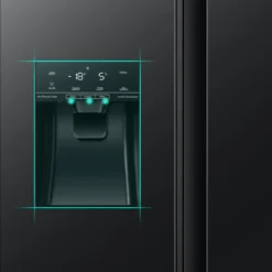 Hisense RS694N4TFE Kühl-/Gefrierkombination Side By Side NOFROST - Electronic Touch Control - Ice Crusher - Wasserspender Mit Integrierten Wassertank - Volumen 562l (371l Kühl / 185l Gefrier) - Chrom Weinregal - Inverter-Kompressor -Küchen Profi cfd6cf332f8d0c812cb1251a68077bdc