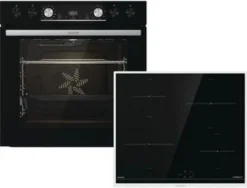 Gorenje Black Set 4 INDUCTION Einbauherd - Set Mit Induktions-Kochfeld Mit Edelstahlrahmen - 77L XXL Volumen - GentleClose - AirFry - PizzaMode - ChildLock - PerfectGrill - Teleskopauszüge - Schwarz -Küchen Profi d00cb9543d5add024b1c9db69022e37b