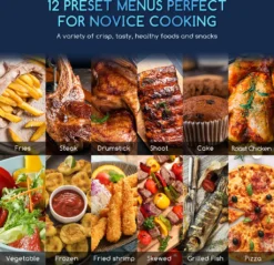 Aigostar - Ölfreie Fritteuse 8 L， Heißluftfritteuse Mit Klarsichtfenster， 1700 W， Doppelknopf & Doppel-LED-Touchscreen Heißluftfritteuse， 12 Voreingestellte Funktionen， Doppelkorb， Spülmaschinenfest， BPA-frei -Küchen Profi d01a84e2089dcfa8bf996b23bd6bf708