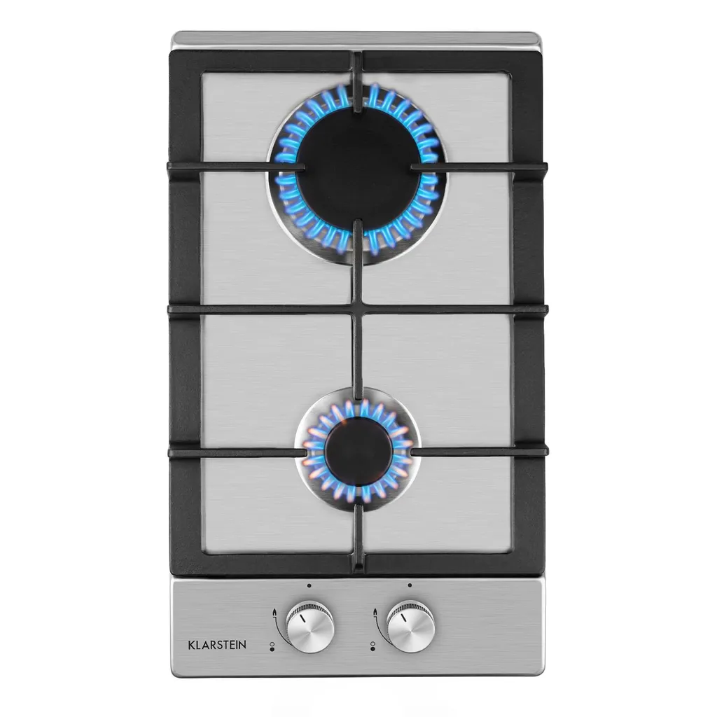Klarstein Ignito Domino Gaskochfeld , 2-flammig , Autark , 30 Cm , Einbau , Sabaf-Brenner , Erdgas/Propangas , Sicherheitsventile , Automatische Abschaltung , Topfträger Aus Gusseisen , Edelstahl , Silber 3 Klarstein Ignito Domino Gaskochfeld , 2-flammig , Autark , 30 Cm , Einbau , Sabaf-Brenner , Erdgas/Propangas , Sicherheitsventile , Automatische Abschaltung , Topfträger Aus Gusseisen , Edelstahl , Silber
