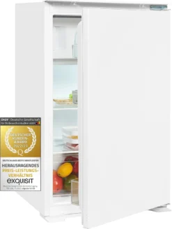 Exquisit Einbaukühlschrank EKS131-3-040E | Einbaugerät | Schlepptürmontage | 118 L Volumen | Weiß