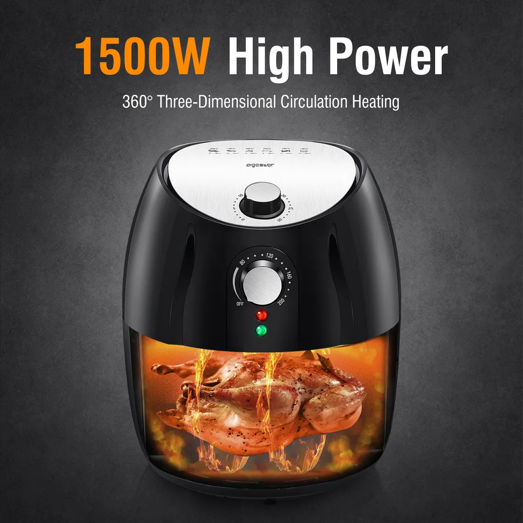 Aigostar Heißluftfritteuse 4,2L, 1500W Heisluftfritöse Ohne Öl Perfekt Für Kleine Haushalte, 30-Time, Air Fryers, Abnehmbarer Frittierkorb, Automatischer Ausschaltfunktion, Schwarz 4 Aigostar Heißluftfritteuse 4,2L, 1500W Heisluftfritöse Ohne Öl Perfekt Für Kleine Haushalte, 30-Time, Air Fryers, Abnehmbarer Frittierkorb, Automatischer Ausschaltfunktion, Schwarz – Bild 2