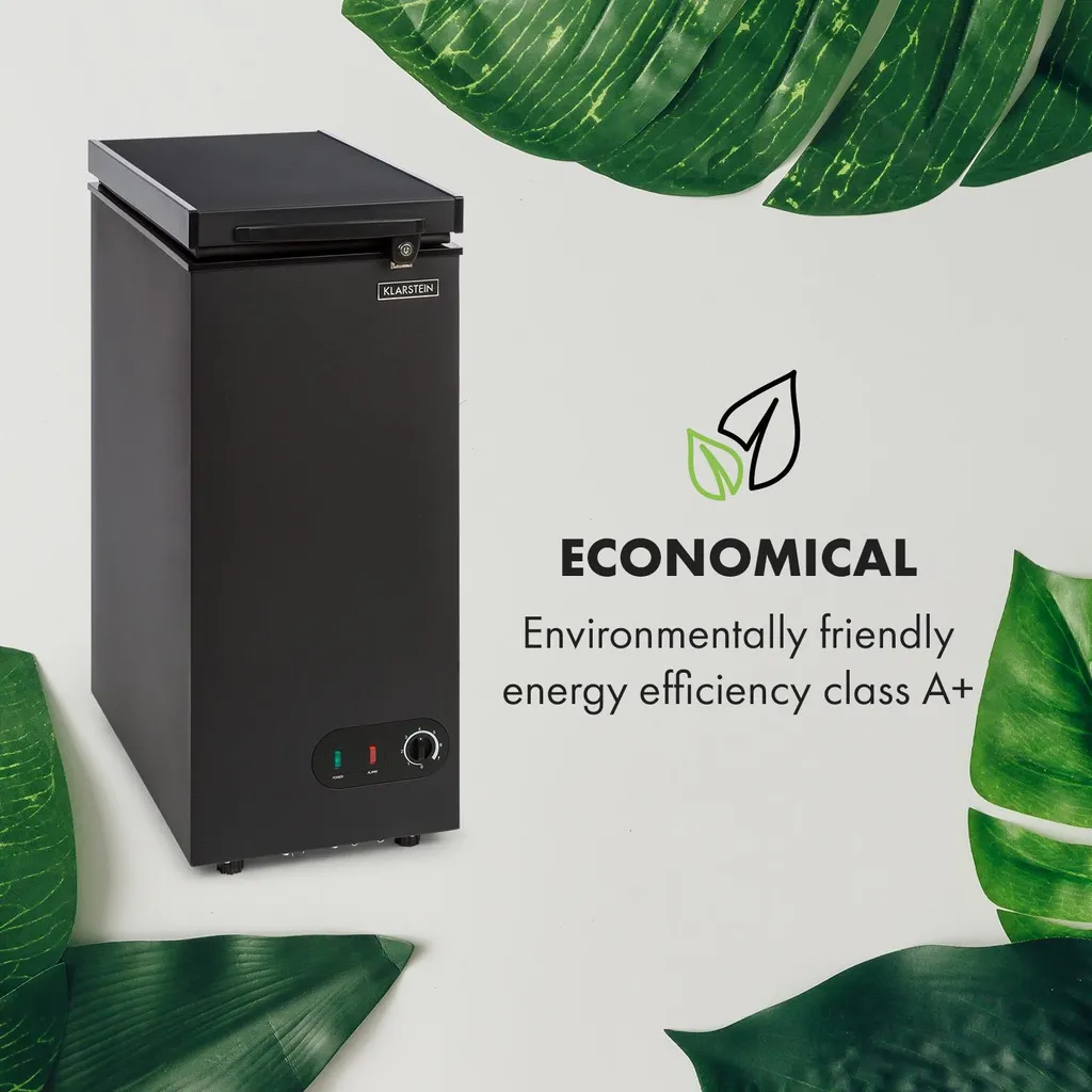 Klarstein Gefrierschrank Gefriertruhe - Tiefkühltruhe Gefrierbox - Temperaturregler - Bodenrollen - Freistehend - 50 Liter - Mattschwarz Tiefkühlschrank Freistehend Gefriertruhe Gefrierschrank Groß Kühltruhe Gefriergeräte 6 Klarstein Gefrierschrank Gefriertruhe - Tiefkühltruhe Gefrierbox - Temperaturregler - Bodenrollen - Freistehend - 50 Liter - Mattschwarz Tiefkühlschrank Freistehend Gefriertruhe Gefrierschrank Groß Kühltruhe Gefriergeräte – Bild 4