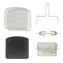 Black & Decker Black+Decker BXAFO1200E Minibackofen Heißluftfritteuse Zwei Röste, Fettauffangschalen, Griff, Frittierkorb, 360° Drehspieß -Küchen Profi d75d858f68cf31b0df37220d2579fada