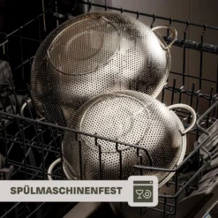 2 Nudelsiebe Aus Edelstahl Mit Mikroperforation - Groß & Klein - Spülmaschinenfest - Standfest - Für Pasta, Obst, Gemüse 14 2 Nudelsiebe Aus Edelstahl Mit Mikroperforation - Groß & Klein - Spülmaschinenfest - Standfest - Für Pasta, Obst, Gemüse -Küchen Profi d93d45f93678efd488df3da058492751