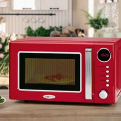 Clatronic MWG 790 2in1 Mikrowelle Retro-Design, 700 W Mikrowellenleistung, 1000 W Grillleistung, 20 L Garraum, Timerfunktion, Kindersicherung -Küchen Profi d982dc6b2edff6b3f7d0eec96ff48f5e