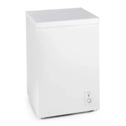 Klarstein Gefrierschrank Gefriertruhe - Tiefkühltruhe 100 Liter - Herausnehmbarer Hängekorb - Freistehend - Bodenrollen - Weiß Tiefkühlschrank Freistehend Gefriertruhe Gefrierschrank Groß Kühltruhe Gefriergeräte