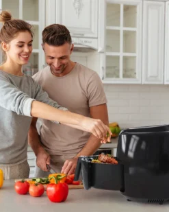 Tomons Heißluftfritteuse XXL 5,5 L Elektrofritteuse, 1800W, Airfryer Ohne Fett Und Öl, Friteuse Heißluft Mit 8 Voreinstellungen, Alarmtimer, Digitales Touch-Display, Frittierkorb Und Rezeptheft -Küchen Profi db5d2044cfb909ae4d181b899b5ed31b