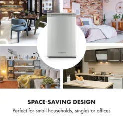 Klarstein Garfield XXL Gefrierschrank , , 81 Liter Gesamtvolumen , 3 Durchsichtige Boxen , Thermostat Mit 3 Stufen , Höhenausgleichende Füße , 39 DB , Silber -Küchen Profi dbea0d11d0e03f279478ad10fbb37a07