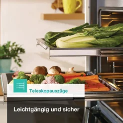 Gorenje Black Set 4 Einbauherd-Set Mit Glaskeramik-Kochfeld Mit Edelstahlrahmen, Heißluft - 77L XXL Volumen - ExtraSteam - GentleClose - EcoClean - AirFry - PizzaMode - PerfectGrill - Teleskopauszüge - Schwarz -Küchen Profi dc6edc1a84a9ba28dbe12c30a028db60