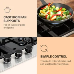 Klarstein Alchemist 3 Gaskochfeld , 6,2 KW , 3-flammig Aluminium-Brenner , Glaskeramik , Elektrische Zündung , Inkl. Schlauch Und Druckminderer -Küchen Profi df219f9ac41af44eb6e7fe8ee4cac841