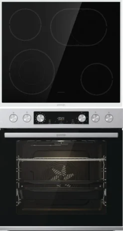 Gorenje Steel Set 4 Einbauherd - Set Mit Glaskeramik-Kochfeld Mit Edelstahlrahmen - 77L XXL Volumen - GentleClose & -Open - AirFry - PizzaMode - ChildLock - PerfectGrill - Teleskopauszüge - Schwarz -Küchen Profi e2966a2f3ae31872d5283fac9a3d9169