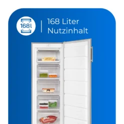 Exquisit Gefrierschrank GS230-H-040E Inoxlook | Nettoinhalt: 168L | EEK: E | Inoxlook -Küchen Profi e2eaf935210ec50593b784b9e537c919