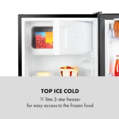 Klarstein Cool Cousin Kühl-Gefrier-Kombination, Fassungsvermögen: 80 Liter, Kühlschrank: 69 Liter, 3-Sterne-Gefrierfach: 11 Liter, , 2 Glasebenen, Schwarz -Küchen Profi e3bb00b9006e3f1f1de96108dbbf5baa