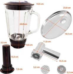 Syntrox Küchenmaschine Knetmaschine Mit Fleischwolf Und Mixer - Rot -Küchen Profi e3fed121bc1152ed69ba92f98a37870b