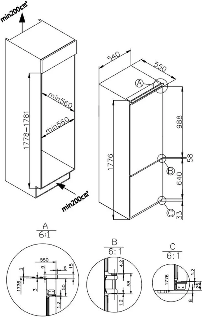 Amica EKGCS 387 920 Kühl-Gefrierkombinationen - Weiß 7 Amica EKGCS 387 920 Kühl-Gefrierkombinationen - Weiß – Bild 5