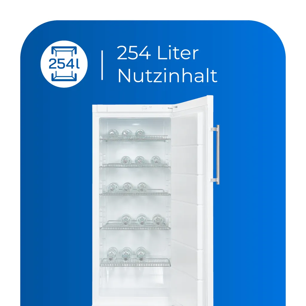 Exquisit Getränkekühler GKS29-V-H-280F Weiss | 254 L Nutzinhalt | Weiß | Vollisoliertür 6 Exquisit Getränkekühler GKS29-V-H-280F Weiss | 254 L Nutzinhalt | Weiß | Vollisoliertür – Bild 4