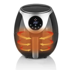 MAXXMEE Heißluft-Fritteuse Digital - 3 Liter Fassungsvermögen - Schwarz/silber