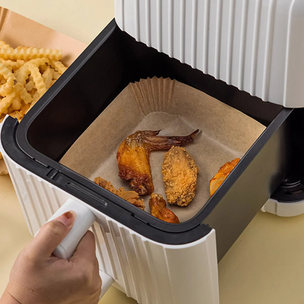 50 Stück Luftfritteuse Einweg Papiermatte Backölbeständiges Und ölabsorbierendes Papier Für Grillofen, 16.5*16.5*4.5cm 4 50 Stück Luftfritteuse Einweg Papiermatte Backölbeständiges Und ölabsorbierendes Papier Für Grillofen, 16.5*16.5*4.5cm – Bild 2