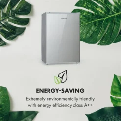 Klarstein Delaware Kühlschrank, 76 Liter Fassungsvermögen, , 2 Flexible Glasböden, Gefrierfach: 4 Liter, Flaschenfach Bis 2 Liter, Silber / Grau -Küchen Profi e7737795401aa131dab940b642753898