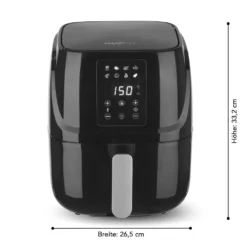 Heißluftfritteuse Fritteuse Fettarm Heißluft 1300W Touch Display Timer Schwarz -Küchen Profi e77df5eed7f89acc6700bb146947d7af