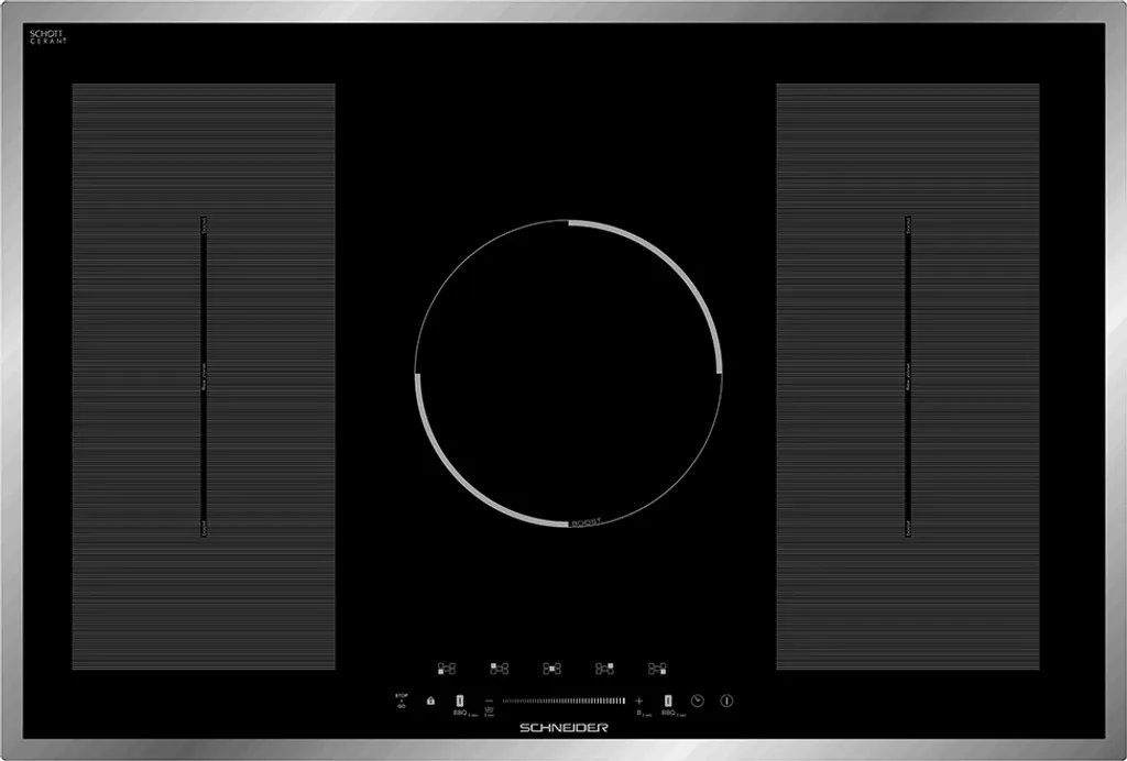 SCHNEIDER Induktionskochfeld Mit Edelstahlrahmen Schott CERAN® IF77-1.2FZBWSG 3 SCHNEIDER Induktionskochfeld Mit Edelstahlrahmen Schott CERAN® IF77-1.2FZBWSG