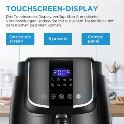 Midea Heißluftfritteuse 3,5L Heißluft Fritteuse Mit 8 Verschiedene Programmen, Digital Touchscreen, Temperaturkontrolle, 1500W Heissluftfritteuse Air Fryer -Küchen Profi e85c8a74488a1c61831c4070b2fbc3f2