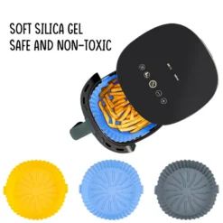 Hitzebeständige Air Fryer Silikon Topf Wiederverwendbar Ersatzeinlagen Korb Backofen Pad Backblech Fried Pizza Hähnchen Matte Blau -Küchen Profi e9a06c86355099c6239bd5a1b32221fe