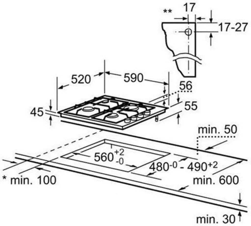 Bosch POP6B6B80 60cm Gaskochfeld Schwarz Hartglas GAS KOCHFELD Autark 10 Bosch POP6B6B80 60cm Gaskochfeld Schwarz Hartglas GAS KOCHFELD Autark – Bild 8